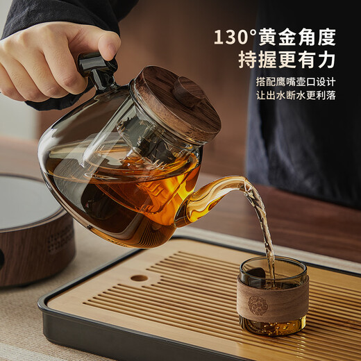 Yipot tea brewing teapot tea brewing appliance tea brewing stove with tea tray teapot health tea making household electric ceramic stove complete tea set set ash 10-piece set 1500 watt tea brewing set