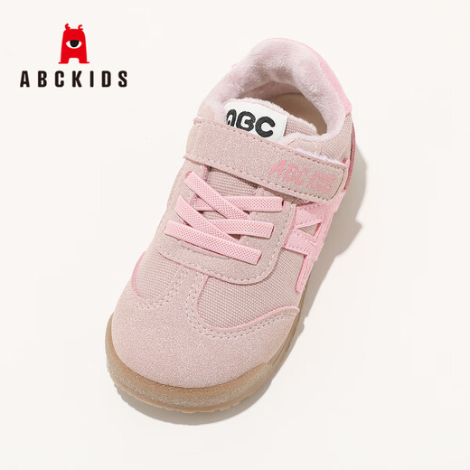 ABC KIDS children's shoes girls baby sports shoes winter plus velvet warm children's shoes children's running shoes 3902PY pink 27