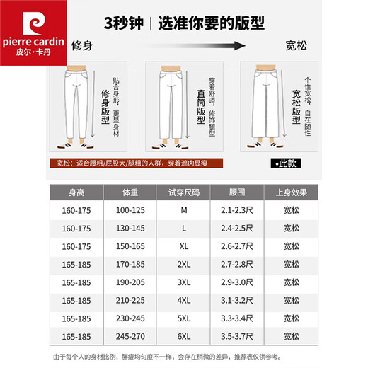 Pierre Cardin high-end men's casual pants autumn and winter 2025 new pure cotton loose straight plus velvet thickened large size overalls for men 2226 light gray regular style XL suitable for 150-165 Jin Jin equals 0.5 kg