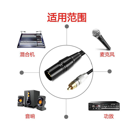 Professional XLR to Lotus audio cable XLR to Lotus cable balanced cable Microphone microphone XLR audio cable effector card package amplifier karaoke machine XLR to Lotus 1 meter