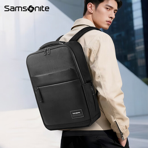 Samsonite Computer Backpack Backpack Men's School Bag Business Fashion Three-dimensional Large Capacity Gift for Boyfriend and Husband\TT0 Black | 15.6-inch Computer | Net Weight 0.85kg