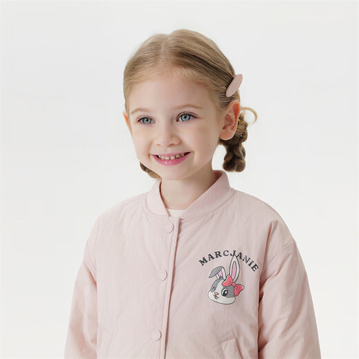 MARC&JANIE Mark Jane boys and girls cute bunny baseball uniform baby loose jacket 2025 autumn new product 551650