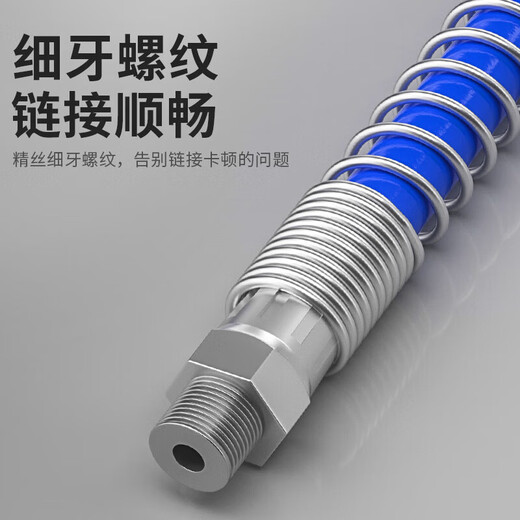 Aseblarm grease gun nozzle hose explosion-proof connecting pipe manual grease gun nozzle oiling artifact high-pressure butter filler stainless steel grease gun nozzle + hose 30CM