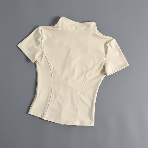 2024 new summer style nude short-sleeved T-zip fitness clothes women's cycling clothes outdoor sports yoga training tops blue S S