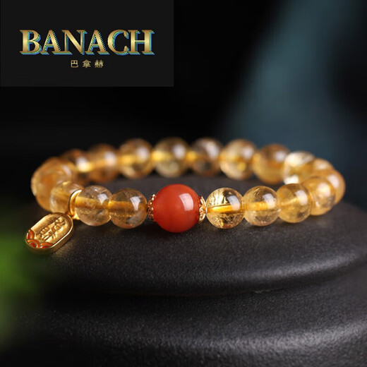 Banachgavan citrine bracelet for women simple Buddha beads south red bracelet citrine beads 10mm