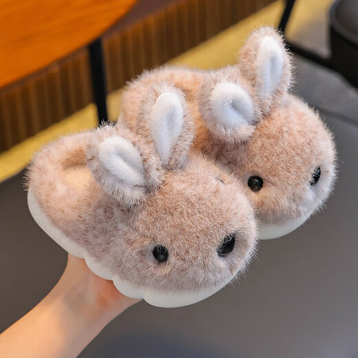 Children's cotton slippers 2024 winter new style girls' cute home non-slip girls' furry slippers for middle and large children autumn and winter upgraded version of environmentally friendly material pink slippers 12 24/25 size (shoe inner length 15CM suitable for feet 14