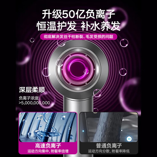 Forest Hair Dryer New National 3C Certification丨5 Billion Negative Ions for Hair Care Home Silent High Power Leafless High-speed Hair Dryer Huaqiangbei Student Dormitory Purple Red Single Air Nozzle丨5 Billion Moisturizing Negative Ions丨Constant Temperature Hair Care 2025 New Model丨Top Version 1 1 Version 1.8 Meter Long Gift Box