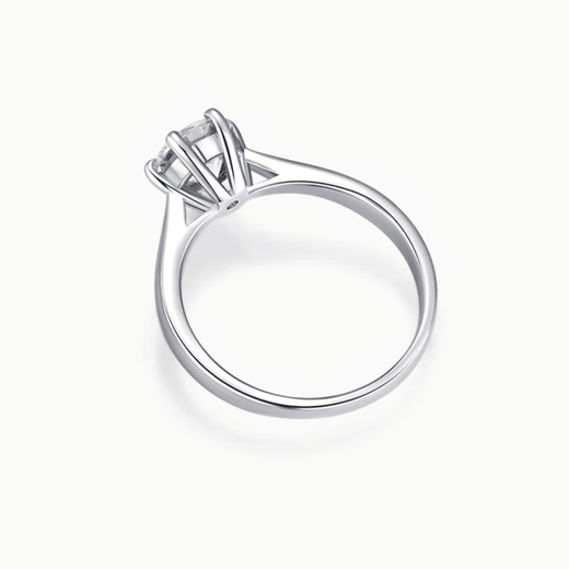 DR Diamond Ring Women's Crown Six-Prong Proposal Wedding Moissanite Ring 1 Carat Confession Birthday Valentine's Day Gift for Girl Crown Diamond Ring 50 Minutes Engraving