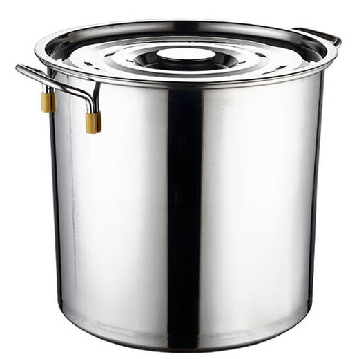 Chaosihui stainless steel bucket with lid soup bucket commercial oil bucket round water bucket rice bucket firewood thickened hanging bucket 60 kitchen special bucket 5L-straight 20 high 20CM* thickened 2.5