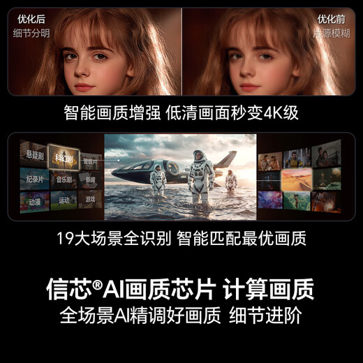 Hisense TV Xiaomo E5Q Pro 85-inch 1248 partition U+MiniLED letter chip anti-reflective anti-glare ink crystal screen 300Hz national subsidy 85E5Q-PRO