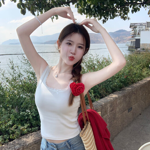 Lace inner camisole for women 2025 new style without breast pad design niche and beautiful top summer white big bow S Recommendation (80-95) Jin Jin is equal to 0.5 kg