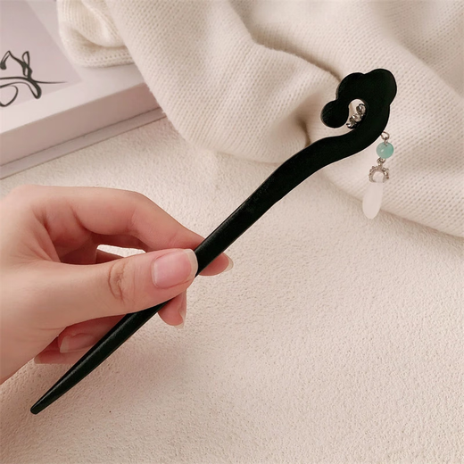 Nianfu wood hairpin, new Chinese style Qixi Festival hairpin, lily of the valley step, tassel hairpin, Mid-Autumn Festival gift for girls, Yunge Yushui gift box