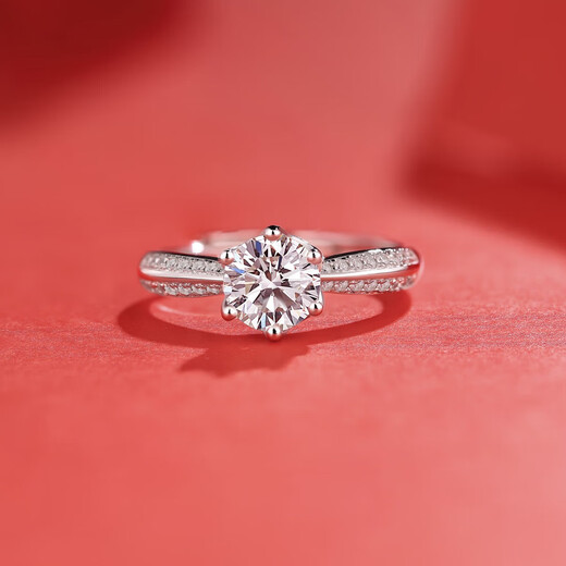 Half of the Kingdom 1 carat moissanite diamond ring, daughter style, high-end, classic and fashionable gift for girlfriend (adjustable)