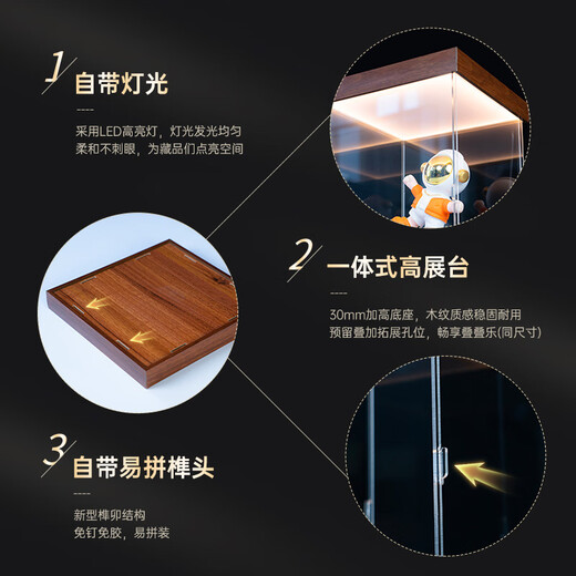 RSRDDY customized acrylic return light dust cover light box display box suitable for Lego building block doll blind box display box. If you need other heights, please contact customer service. Length and width 45*15cm