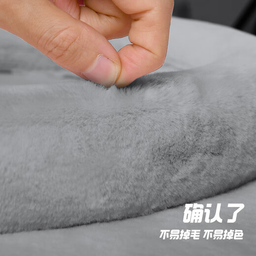 Autumn and winter car steering wheel protective cover plush warm anti-slip solid color universal OD type handlebar cover comfortable feel high-profile gray round type