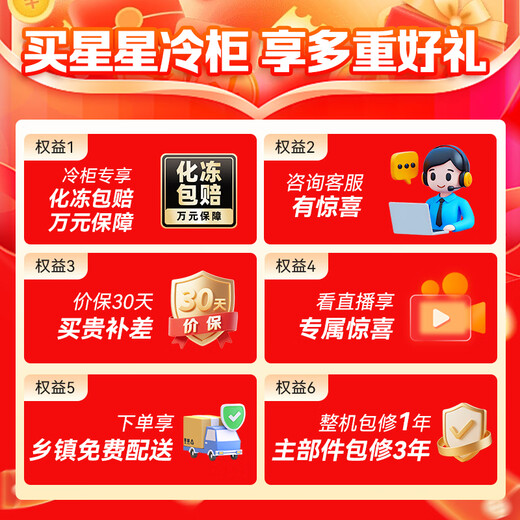 Xingx (XINGX) 300 liters household frost-reducing and odor-free freezer, refrigeration-freezer conversion freezer, energy-saving top-opening refrigerator, BD/BC-300QJ national subsidy