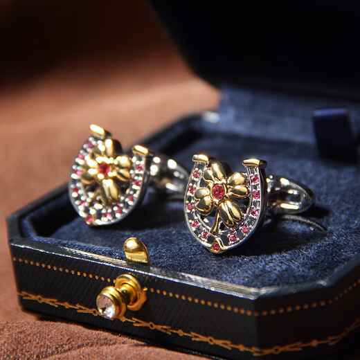 WILLIAM MILTON Lucky Horseshoe Four-leaf Clover Cufflinks Men's Cuff Nails Birthday Gift Light Luxury Customized Lucky Horseshoe & Four-leaf Clover Cufflinks