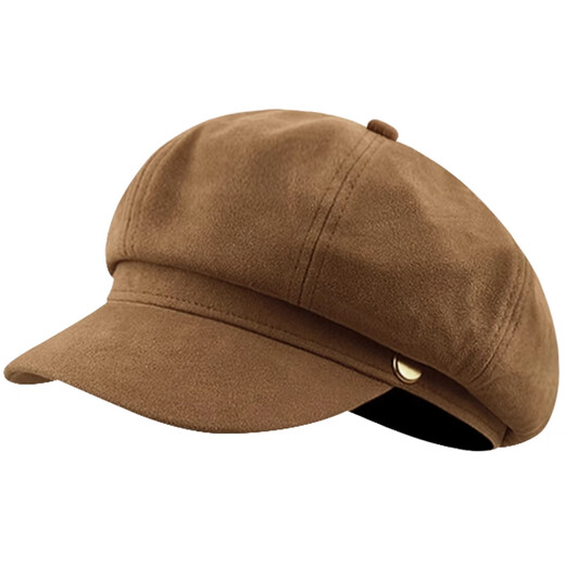 Reba's same beret for women 2025 new style with big head circumference and face, Korean style brown painter's hat, plus size, autumn and winter, mocha color, three-dimensional, stylish, versatile, plus size, one size fits all (54-60cm)