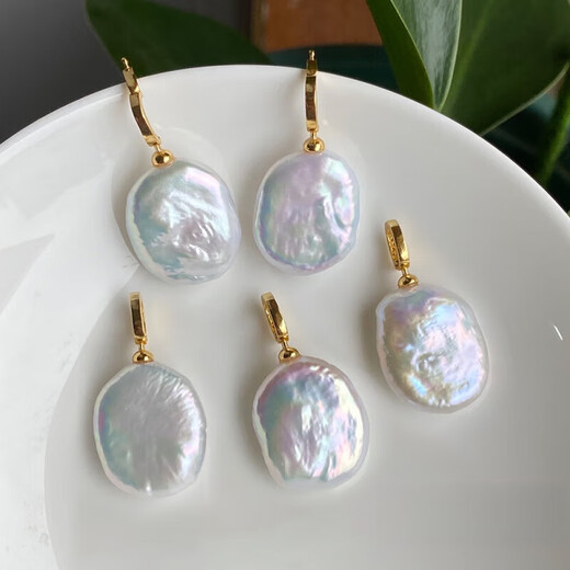 Hanzhu Freshwater Irregular White Baroque Pearl S925 Living Mouth Pendant Matches Sweater Clavicle Necklace Baroque Randomly 1