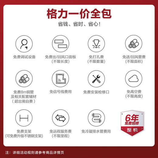 Gree central air conditioner, one-to-one duct machine, Lingzhi Yuexiang version for home use, level 1 energy efficiency Gree Seiko installation (one price all-inclusive) Lingzhi 3 horses FQR7.2Pd/EaNh-N1 one price all-inclusive