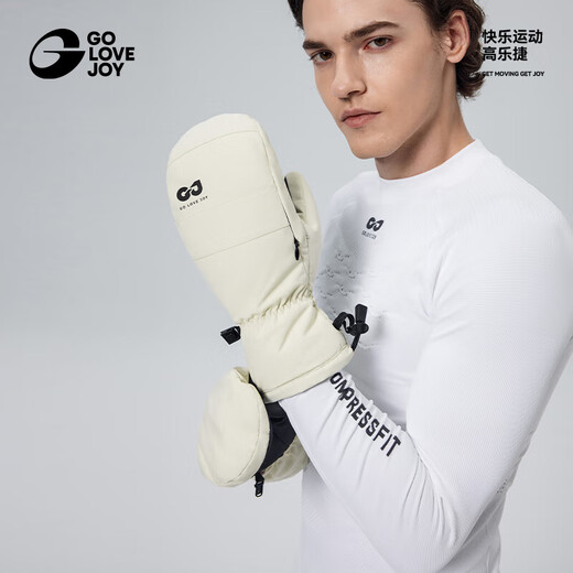 GOLOVEJOY Thinsulate snowboard gloves with built-in wrist guards, waterproof and warm mountaineering anti-lost rope, black L