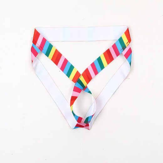 CIOKICX sexy low-waist men's underwear JJ hip lift ring thong hip lift hollow double thong E067 Rainbow M European size (1.9-2.2 feet