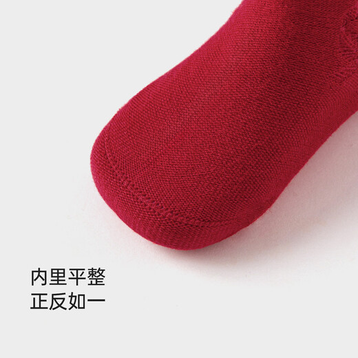 Babylove baby stockings autumn and winter Christmas knee socks new year red full moon one year old baby high socks Chinese red 1-3 years old (12.5cm)