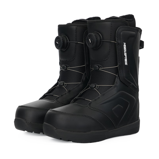 MSEASFREE quick wear snowboard shoes for men and women with smooth flat patterns for beginners adult non-slip warm ski equipment ski boots white 43