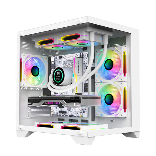 AOC Core i5 12400F/14400F/RTX3060 12G Delta tile game console computer desktop assembly computer host white sea view room DIY complete machine configuration four i5 12400F丨1TB丨RTX3060