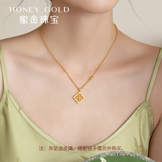 HoneyGold jewelry 18K gold pendant Vajra pestle Tibetan style necklace gift HGGK014 piece count approximately 3.00-3.19g