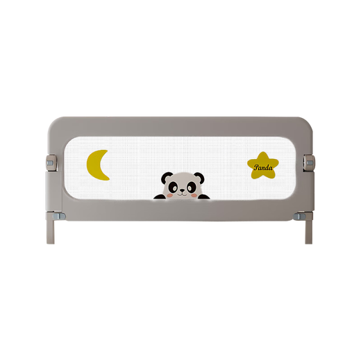ZBENSER bed fence baby bed anti-fall baby bed fence safety guardrail bedside baffle folding bed guardrail gray embroidered little bear (no punching U-shaped base - fixed belt included) 1.8 meters (foldable storage)