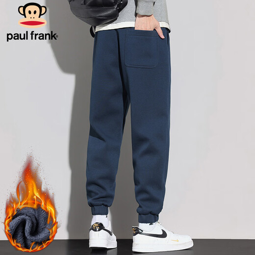 Big Mouth Monkey (paul frank) pants men's autumn and winter casual pants men's small-legged sweatpants men's pants trendy brand sweatpants men's navy plus velvet XL