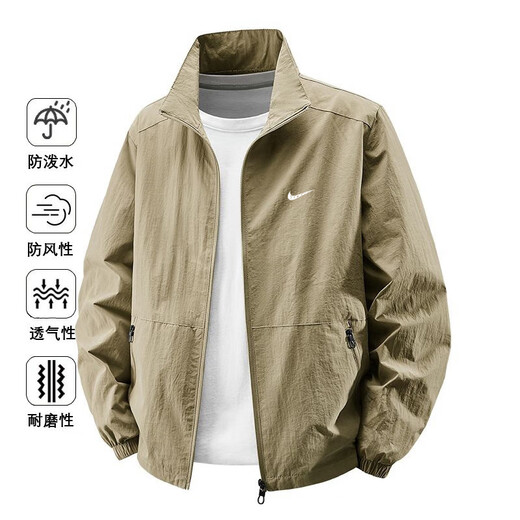 Jacket men's new winter trendy men's jacket velvet thickened business casual loose versatile fishing jacket black thin 2XL 150-165Jin Jin equals 0.5 kg