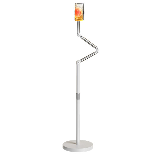 JIAHUACAI three-arm mechanical arm live broadcast mobile phone special stand floor-standing overhead shooting mobile phone stand shooting mirror live broadcast stand with radiator multi-functional video shooting stand ipad tablet support stand three-arm starlight white limited edition mobile phone