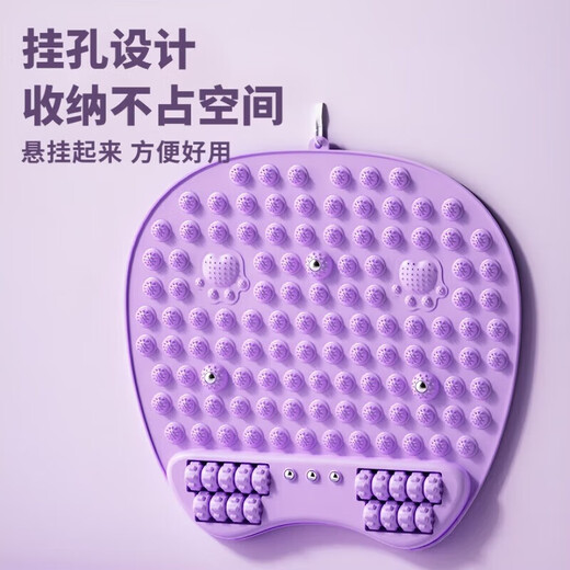 NCNE German quality acupressure board jogging foot massage pad soles of the feet to activate meridians indoor running fitness acupressure board upgraded magnet design-roller massage cat ear model_Hibiscus purple