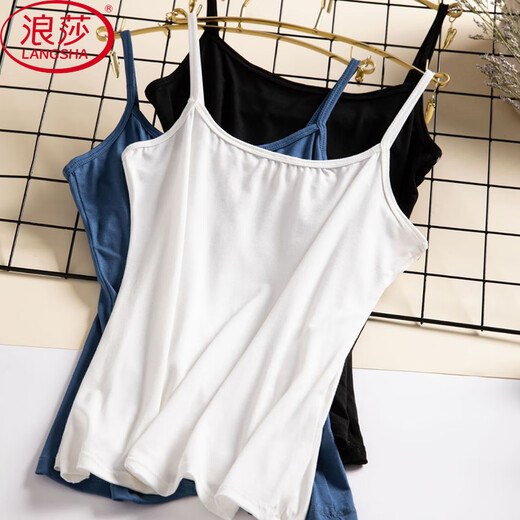 LangSha Modal Small Suspension Inner and Outerwear Vest Women's Bottoming Student Sleeveless Vest Women Black XL
