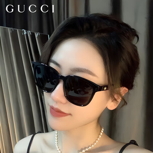 Gucci (Gucci) Солнцезащитные очки для женщин роскошные солнцезащитные очки для парня вождения путешествия практические солнцезащитные бокалы подарки на день рождения подарки GG0637SK-001 [Гонконгская доставка прямой почтовой почты]