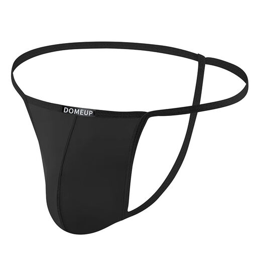 New men's thong one-line sexy low-waist sports fitness quick-drying comfortable versatile T-pants for men black M recommended 45-55kg