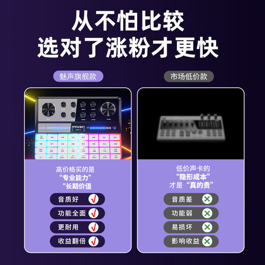 Meisheng G9 sound card live broadcast equipment complete set K song dedicated Douyin anchor singing recording mobile phone computer universal professional mixer outdoor wireless microphone condenser microphone