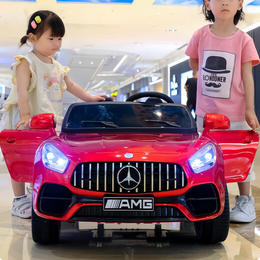 Voiture électrique pour enfants Little Jelly La voiture double pour enfants Mercedes-Benz Big G peut s'asseoir dans une voiture électrique jouet télécommandée tout-terrain à quatre roues pour adultes, haute configuration rouge, double entraînement 12V + télécommande + Bluetooth + conduite autonome + balançoire, musique d'éducation précoce + éclairage LED