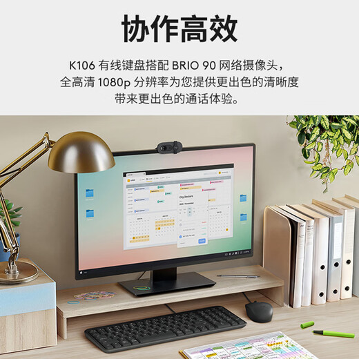 罗技（Logitech）K106 键盘 有线键盘 办公键盘 紧凑型 黑色