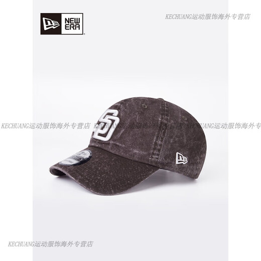 NEW ERA New Yihua spring and summer MLB curved brim retro washed old baseball cap fashionable street visor for men and women 13773996 brown_San Diego Padres adjustable