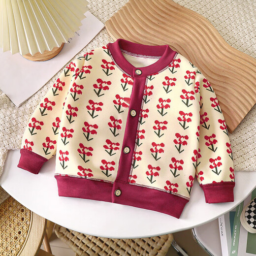 2025 new autumn and winter children's versatile knitted jackets for boys and girls baby warm cardigans thickened outer sweaters WT08-Claws A type material 90 (recommended height 75-85CM)