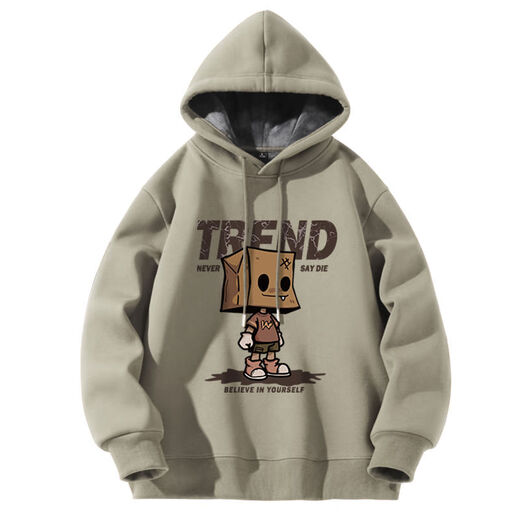 Boys' fleece sweatshirt winter hooded top children's coat autumn and winter thickened one-piece fleece large size children's clothing for boys Mika fleece style carton 120 120cm