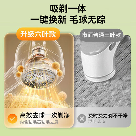 HYUNDAI Korean Hair Ball Trimmer Shaver Clothes Hair Ball Remover Clothes Hair Remover High Power Sticky Hair Artifact Sticking and Shaving Dual-Purpose Shaving and Suction Dehairing Machine Clothes Pilling Remover Autumn and Winter Hot Style Charger and Plug-in + Hair Sticker