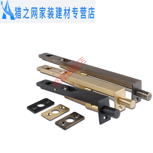 Junmo Tiandi latch brass concealed latch wooden door black lock anti-theft door double door mother door hidden 12 inches 30 cm black support