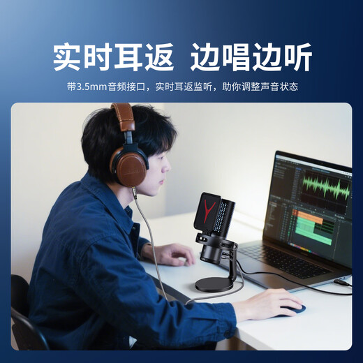 Riksoin computer desktop microphone usb game anchor e-sports live recording microphone noise reduction mobile phone desktop notebook radio microphone karaoke wired condenser microphone professional game condenser microphone plug and play + bright vocals