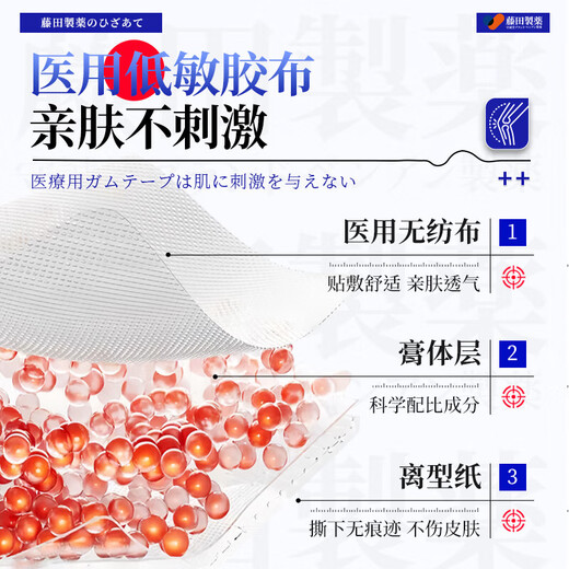 Fujita Pharmaceutical Japanese knee hot compress patch for meniscus injury, knee effusion, arthritis synovitis, special plaster patch 3 boxes