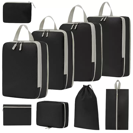 Yusenyi travel storage bag suitcase storage bag business trip essential clothing underwear compression packaging organizer travel beige compression four-piece set