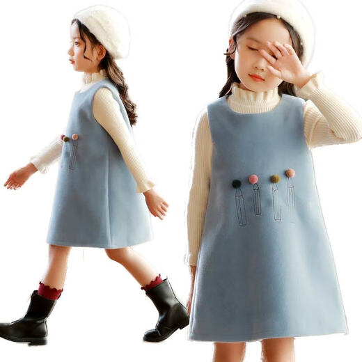 Disney (Disney) Girls Dress Autumn and Winter 2025 New Children's Clothing Korean Style Little Girl Skirt Children's College Style Vest Skirt Trendy Pink 110